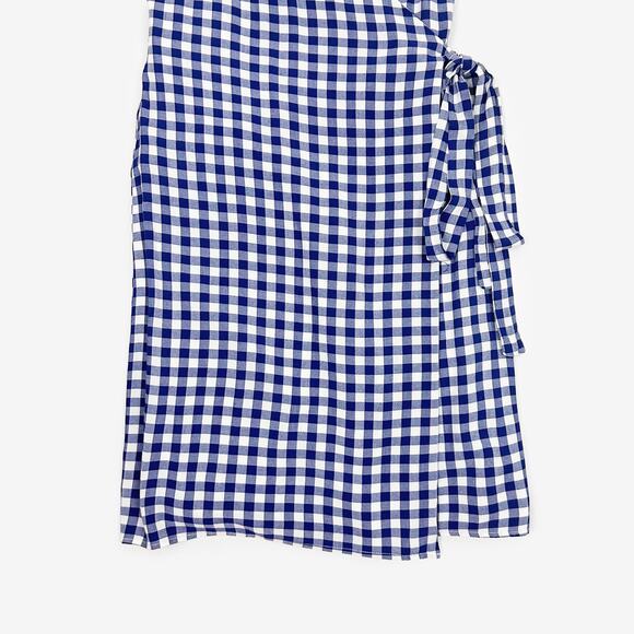 L’Academie The Martin Dress Small Blue Gingham Wrap Mini Girlcore Picnic Summer - Picture 6 of 10
